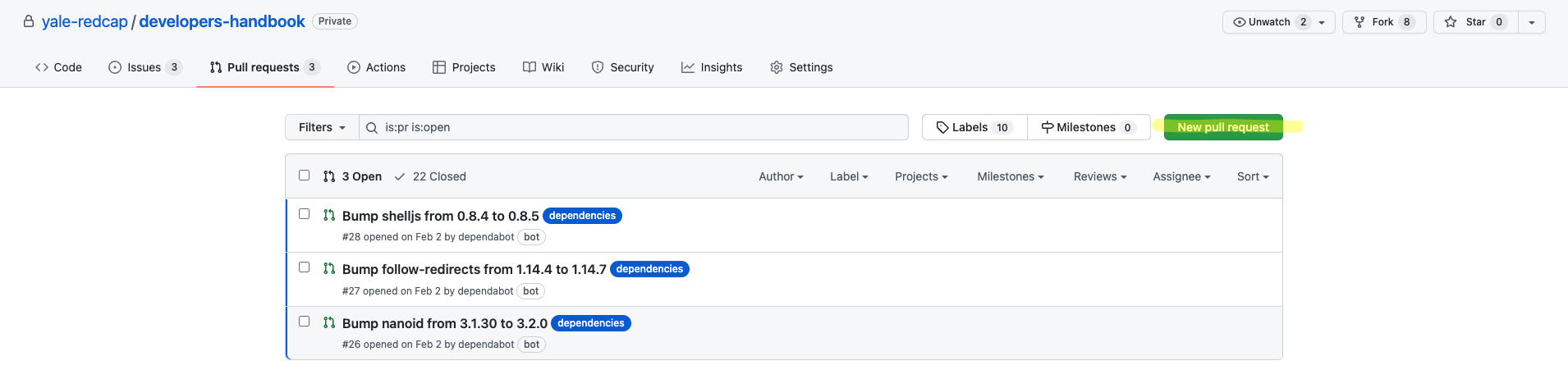 create pull request to production