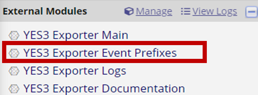 Event prefixes Event prefixes