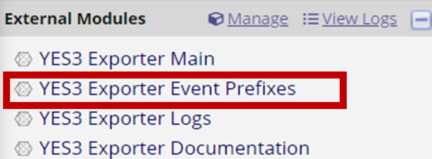Exporter event prefixes Exporter event prefixes