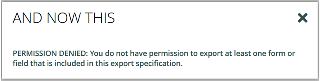 Permission denied message Permission denied message